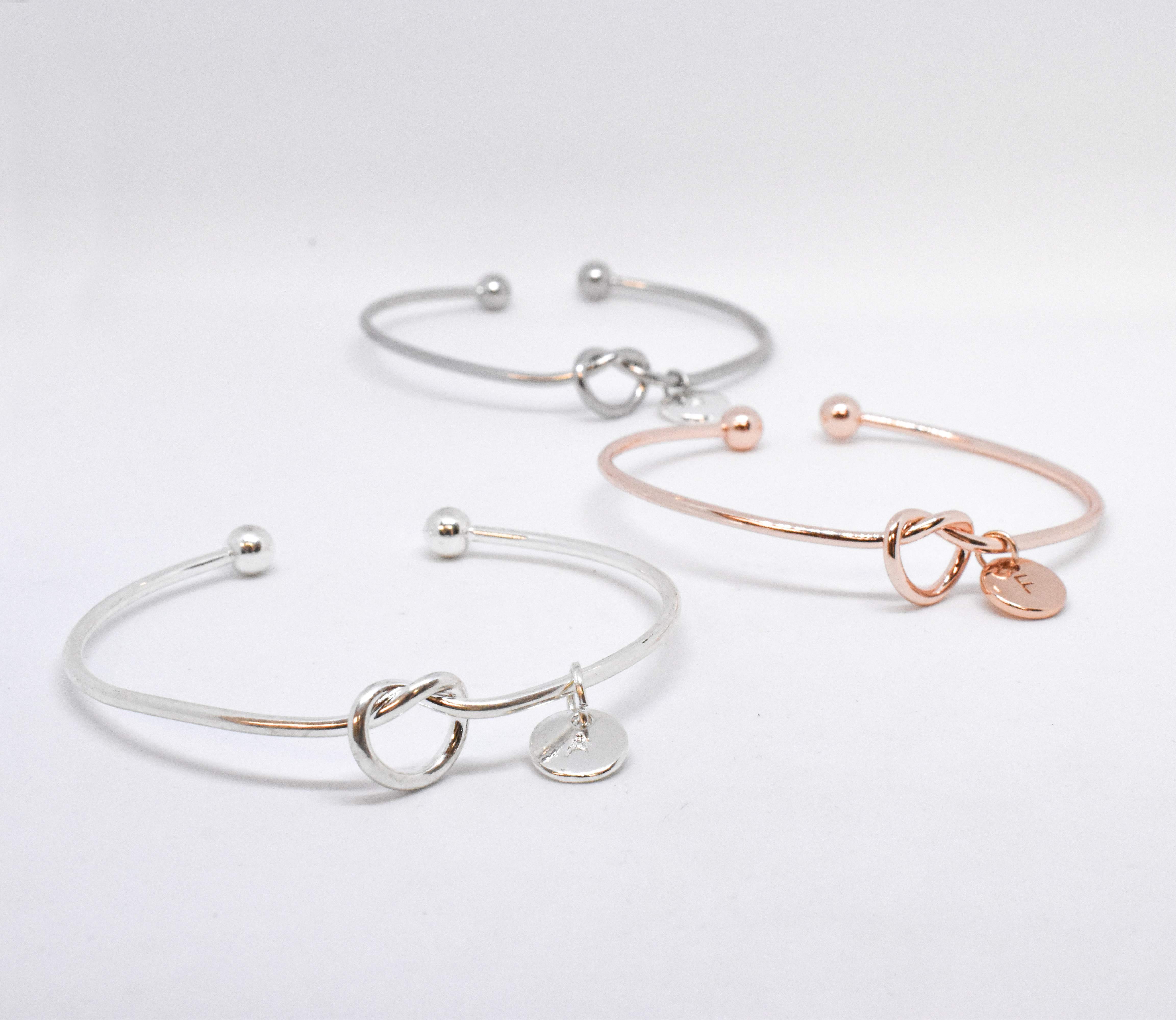 LOVE KNOT INITIAL BANGLES