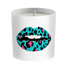 Hot Lips Candle - Blue Leopard