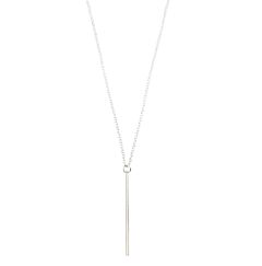 DROP BAR SILVER PLATED LONG NECKLACE