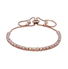 ALL ROUND CRYSTAL ROSE GOLD  PLATED BRACELET WITH CRYSTAL DROPLETS