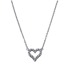 CRYSTAL HEART PENDANT STERLING SILVER NECKLACE