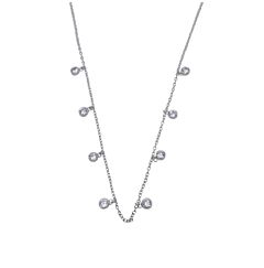 ALL ROUND CIRCLE CRYSTAL STERLING SILVER NECKLACE