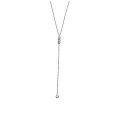 DROP CRYSTAL STERLING SILVER NECKLACE