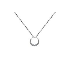 CRYSTAL ROUND PENDANT STERLING SILVER NECKLACE