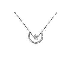 STAR AND MOON STERLING SILVER NECKLACE