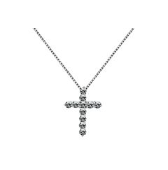 CRYSTAL CROSS PENDANT STERLING SILVER NECKLACE