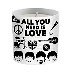 Bone China Pot Candle - Liverpool Four All You Need is Love