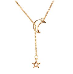 MOON AND STAR GOLD PLATED NECKLACE