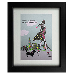 Pop Girl and Dog Framed Print